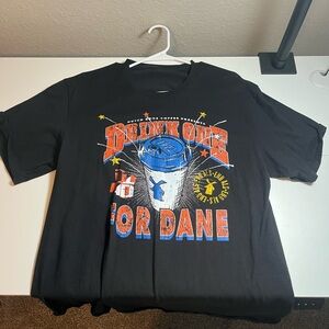 Dutch Bros Black Tee with Red and Blue Graphics